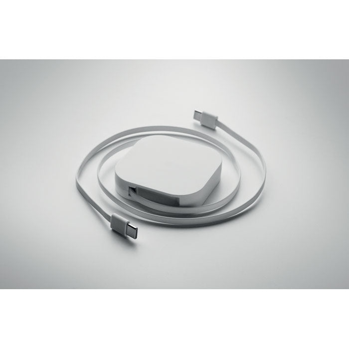Branded 100W Retractable Charging Cable in use