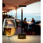 Branded Aluminium Touch Control Table Lamp in use