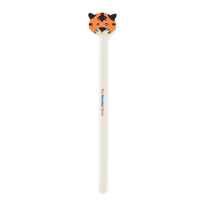 Branded Animal Shape Pencil in White