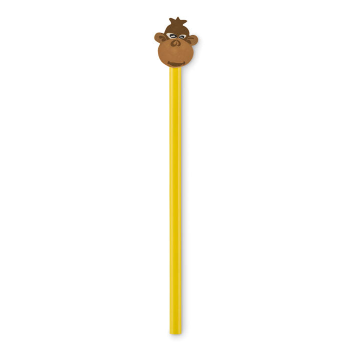 Branded Animal Shape Pencil in Yellow