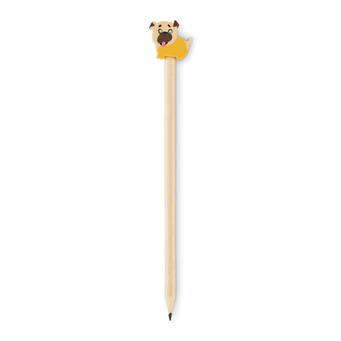 Branded animal shape pencil, side view