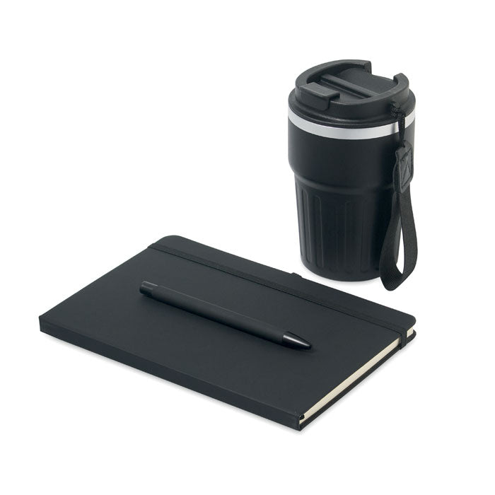 Branded Notebook, Pen and Tumbler Gift Set without branding