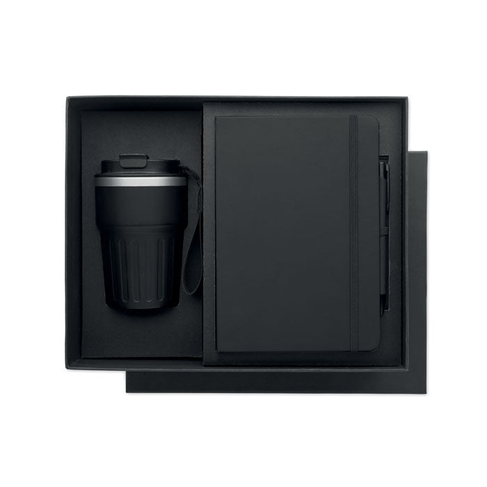 Branded Notebook, Pen and Tumbler Gift Set without branding