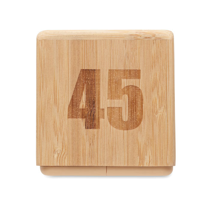Branded Bamboo Twist Snooze Timer without branding