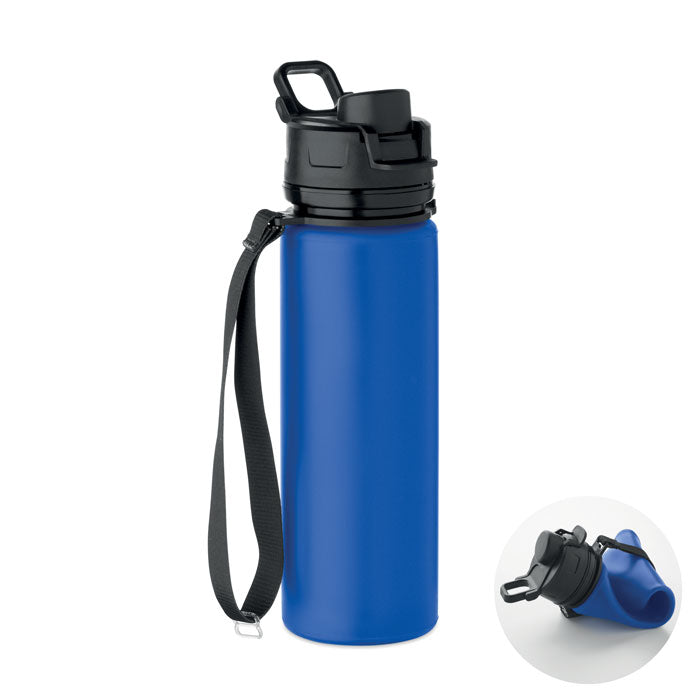 Branded Foldable Silicone Sports Bottle in Blue