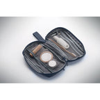 Branded RPET Toiletry Bag with Mesh Pocket in use