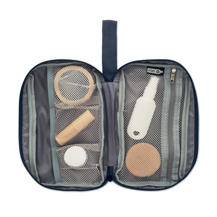 Branded RPET Toiletry Bag with Mesh Pocket without branding