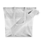 Branded Beach Bag with Hammam Towel Set in Grey