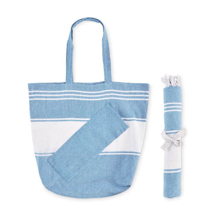 Branded Beach Bag with Hammam Towel Set without branding