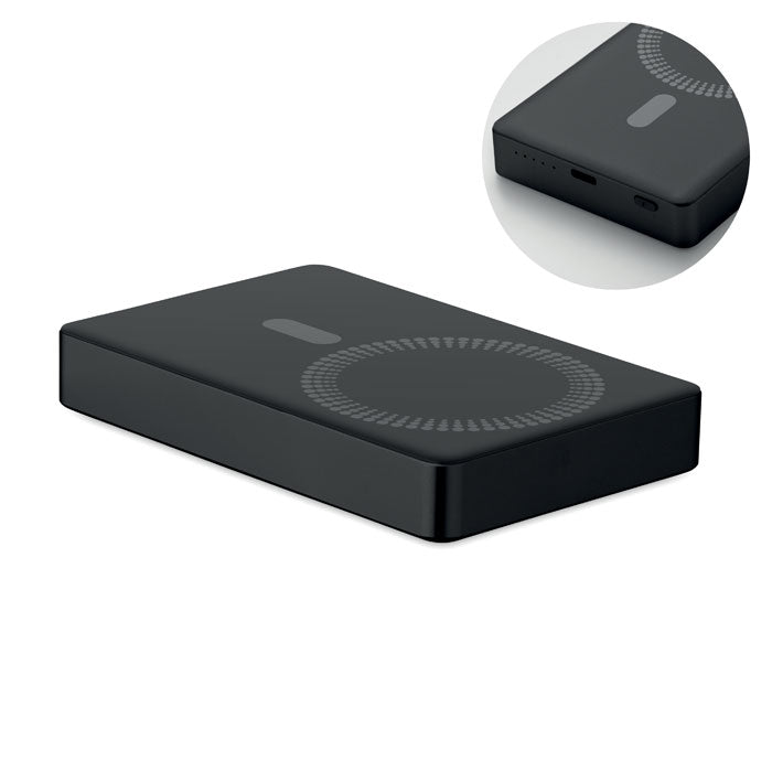 Branded Magnetic Wireless Power Bank 10000mAh in Black