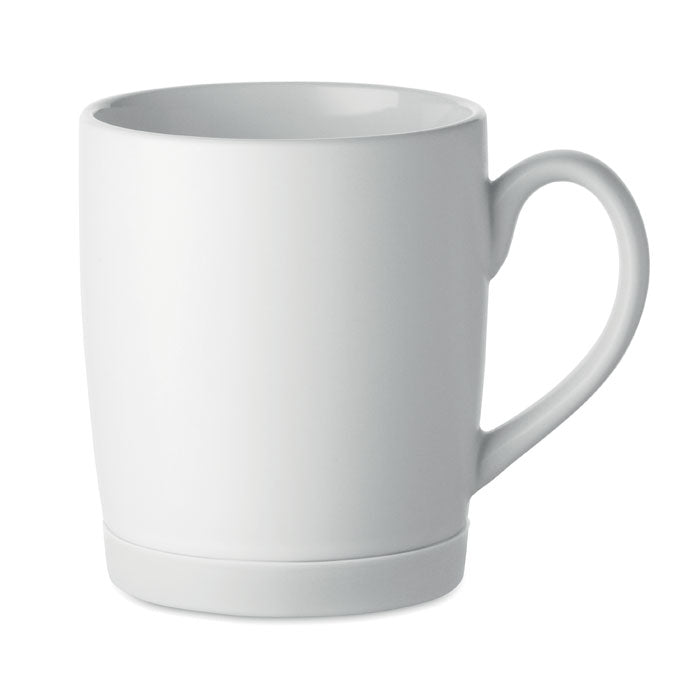 Branded Matt Mug with Silicone Base in White