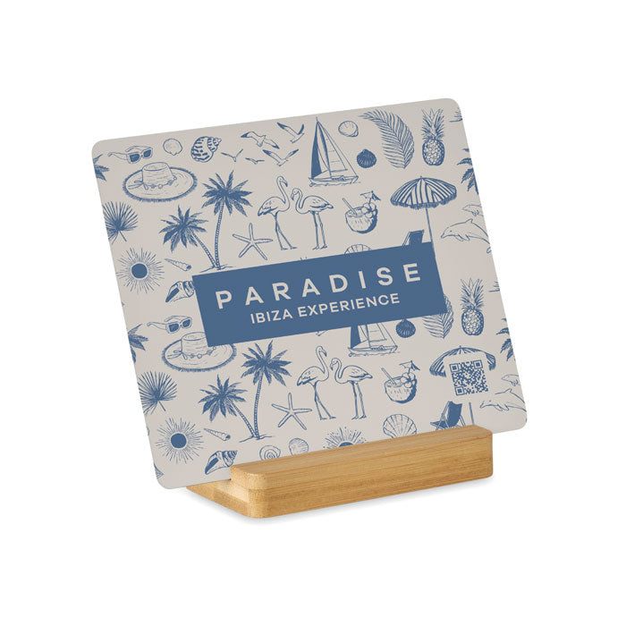 Branded Sublimation Aluminium Plate with Bamboo Base