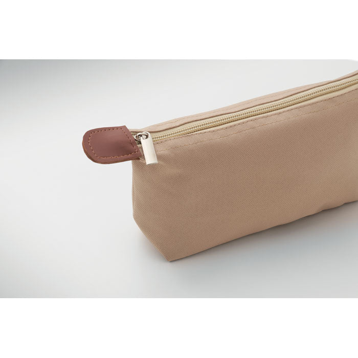 Branded RPET Cosmetic Bag with PU Detail without branding