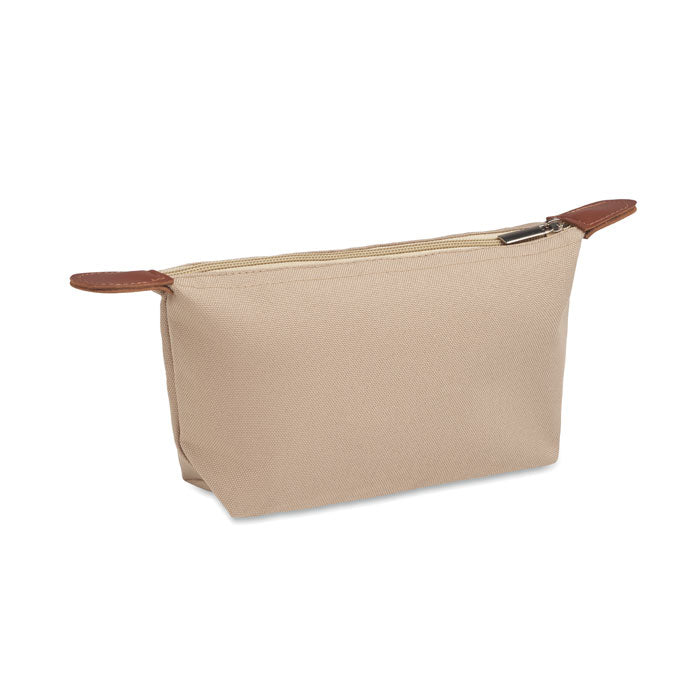 Branded RPET Cosmetic Bag with PU Detail