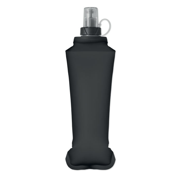 Branded Foldable TPU Bottle with Bite Valve in Black