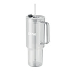Branded RPET Tumbler with Straw - 1200ml in White
