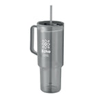 Branded RPET Tumbler with Straw - 1200ml in Grey