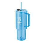 Branded RPET tumbler with straw, printed