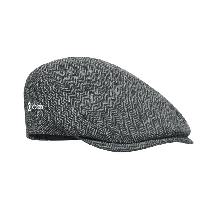 Branded Newsboy Flat Cap 335gsm in Grey