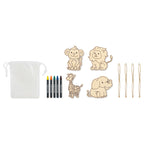 Branded Wooden Animal Hangers Painting Set without branding