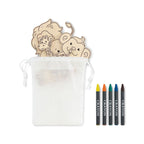 Branded Wooden Animal Hangers Painting Set without branding
