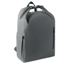 Branded 15 Inch Roll Top Laptop Backpack in Grey