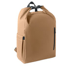 Branded 15 Inch Roll Top Laptop Backpack in Brown
