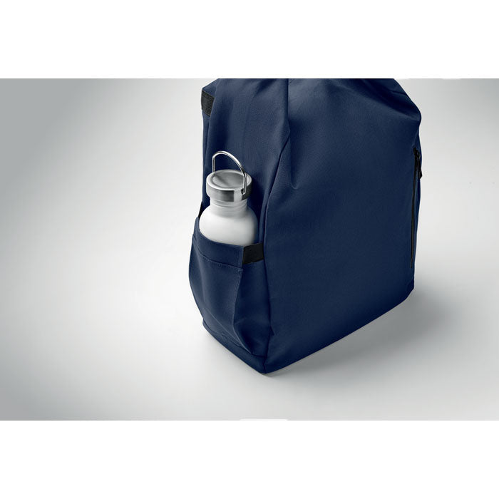 Branded 15 Inch Roll Top Laptop Backpack in use