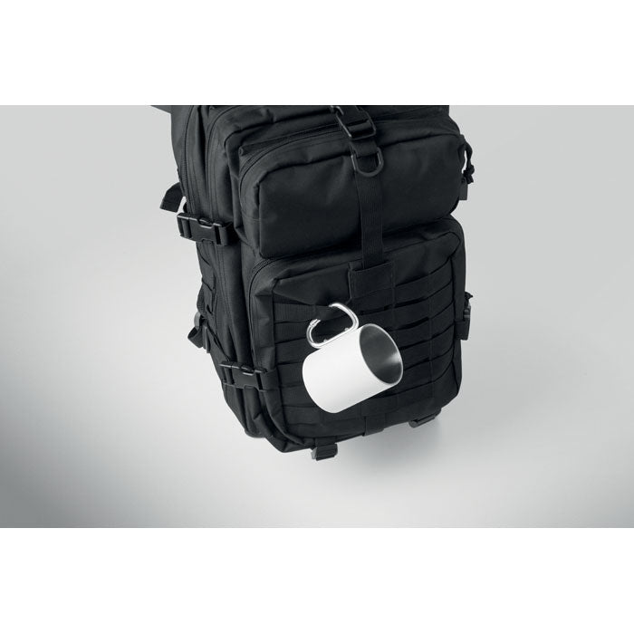 Branded Outdoor Backpack 600D RPET in use