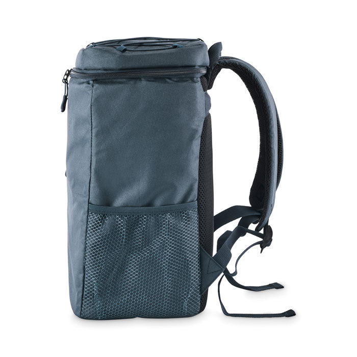 Branded Cooler Backpack in 600D RPET without branding