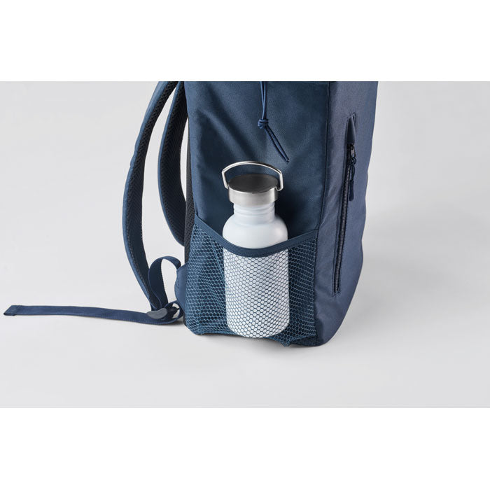 Branded Cooler Backpack in 600D RPET in use