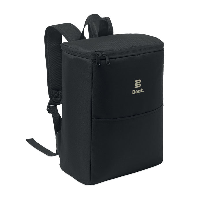 Branded RPET Cooler Backpack in Black