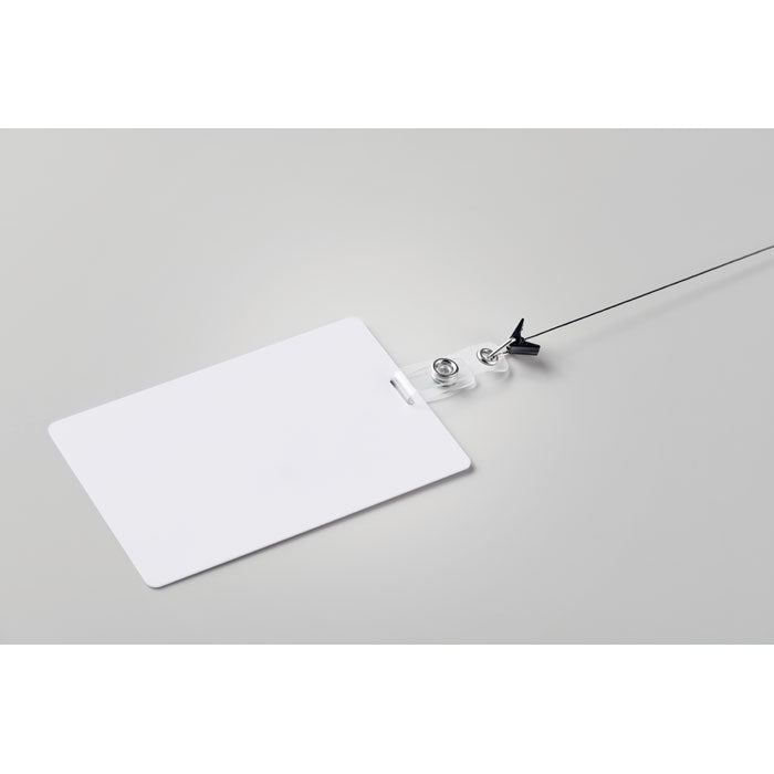 Branded PVC Lanyard Badge - 120 x 80mm in use
