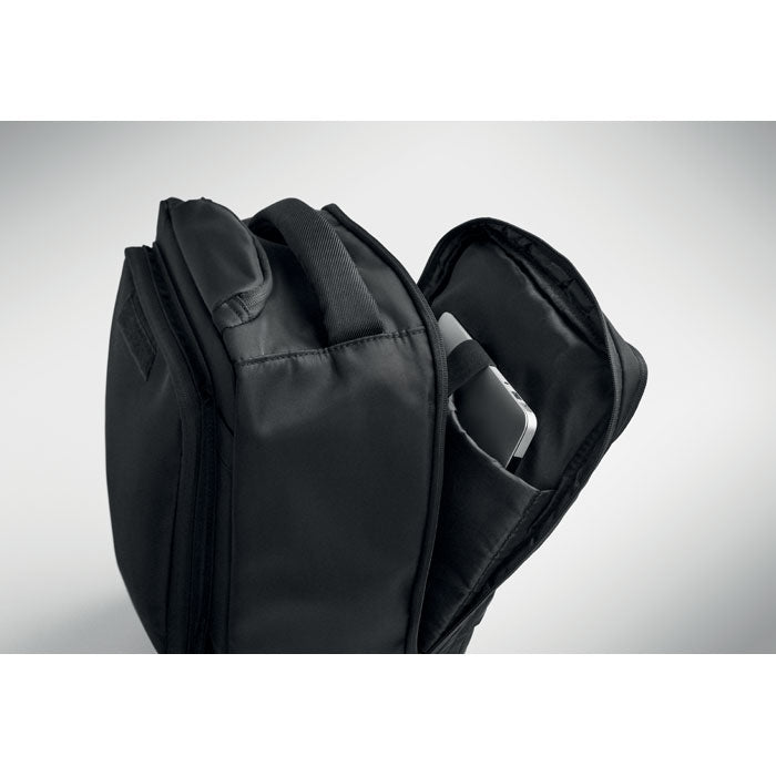 Branded Backpack Trolley in 290T RPET in use
