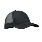 Branded 5 Panel Cotton Trucker Cap in Black