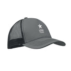 Branded 5 Panel Cotton Trucker Cap in Grey