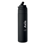 Branded Vacuum Bottle with Straw and Handle - 500ml in Black