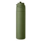 Branded Vacuum Bottle with Straw and Handle - 500ml in Green