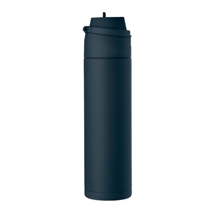 Branded Recycled Steel Bottle with Straw and Handle without branding