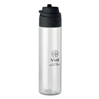 Branded RPET Bottle with Straw and Handle in Black