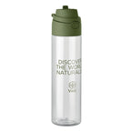 Branded RPET Bottle with Straw and Handle in Green