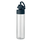 Branded RPET bottle with straw and handle, top