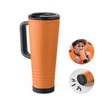 Branded Double Wall Cheering Cup with Horn in Orange