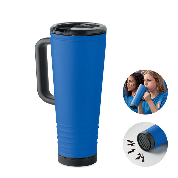 Branded double wall cheering cup with horn