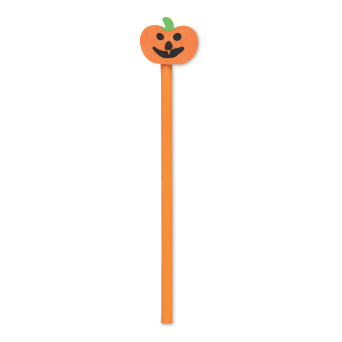 Branded Halloween pencil with pumpkin eraser