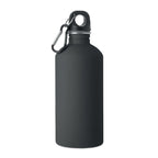 Branded Recycled Steel Rubber-Finish Bottle - 500ml in Black