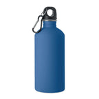 Branded Recycled Steel Rubber-Finish Bottle - 500ml in Blue