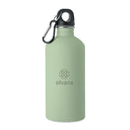 Branded Recycled Steel Rubber-Finish Bottle - 500ml in Green