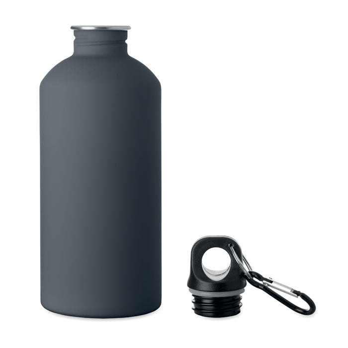 Branded Recycled Steel Rubber-Finish Bottle - 500ml without branding