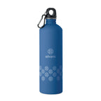 Branded Recycled Steel Rubber-Finish Bottle - 750ml in Blue